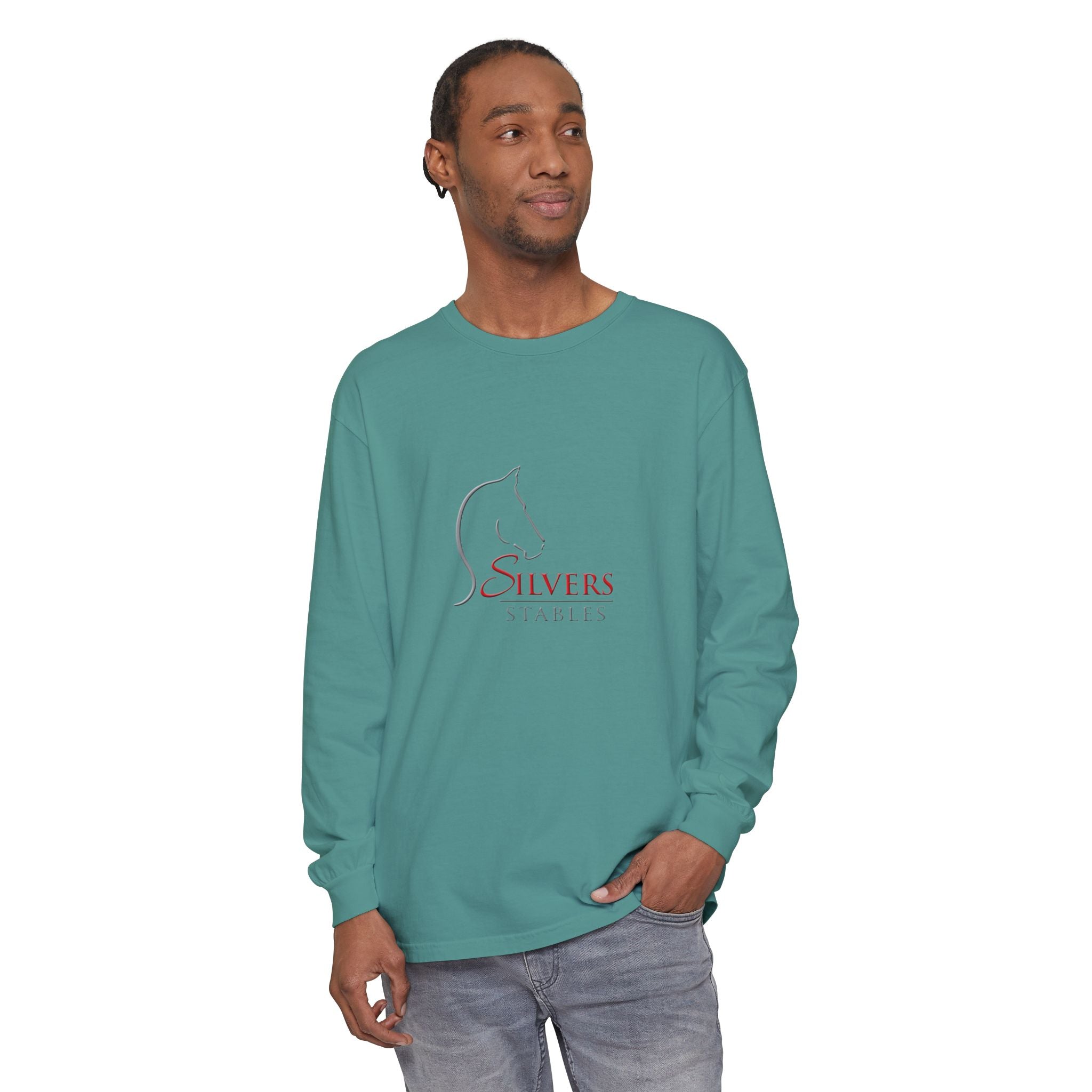 Silvers Unisex Garment-dyed Long Sleeve T-Shirt