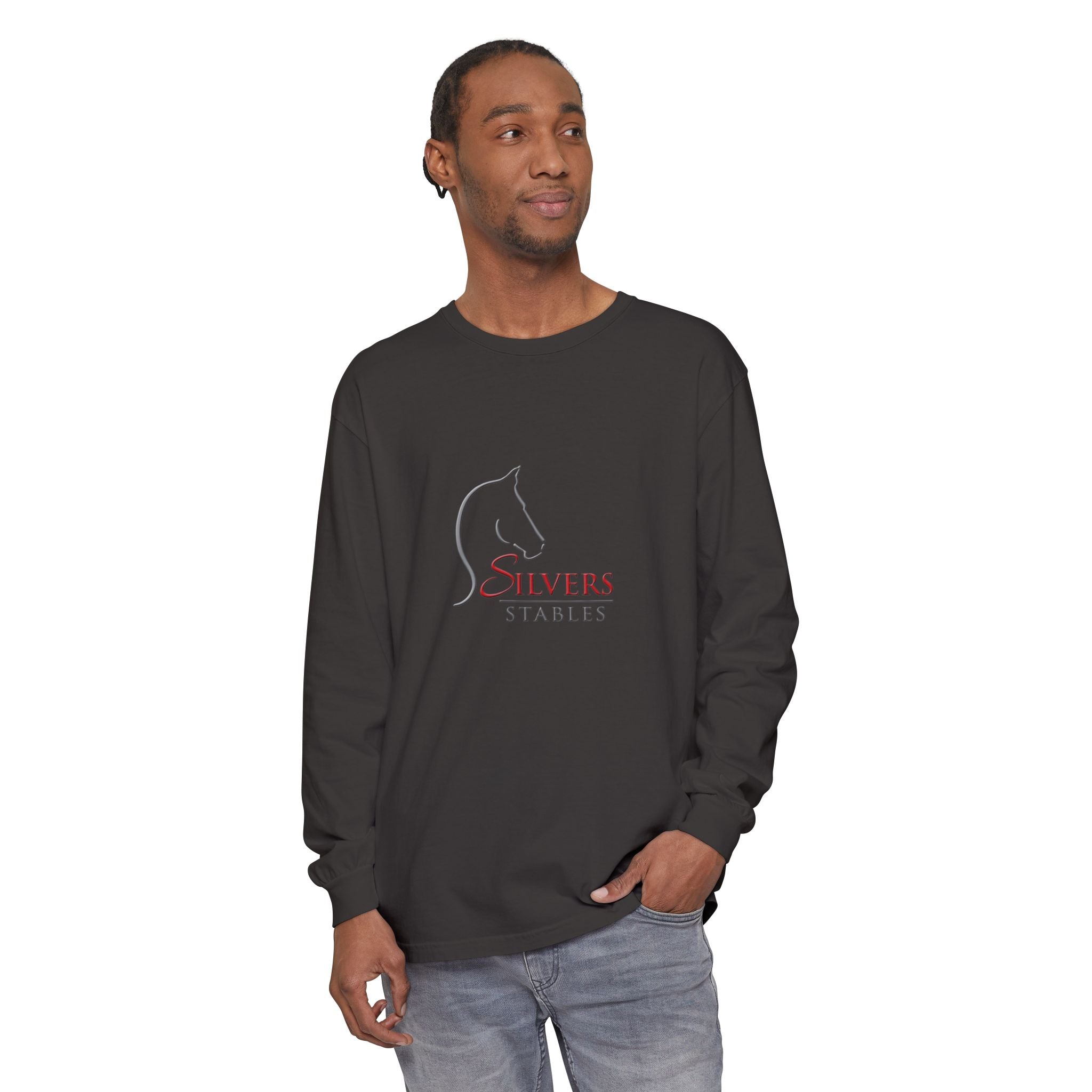 Silvers Unisex Garment-dyed Long Sleeve T-Shirt