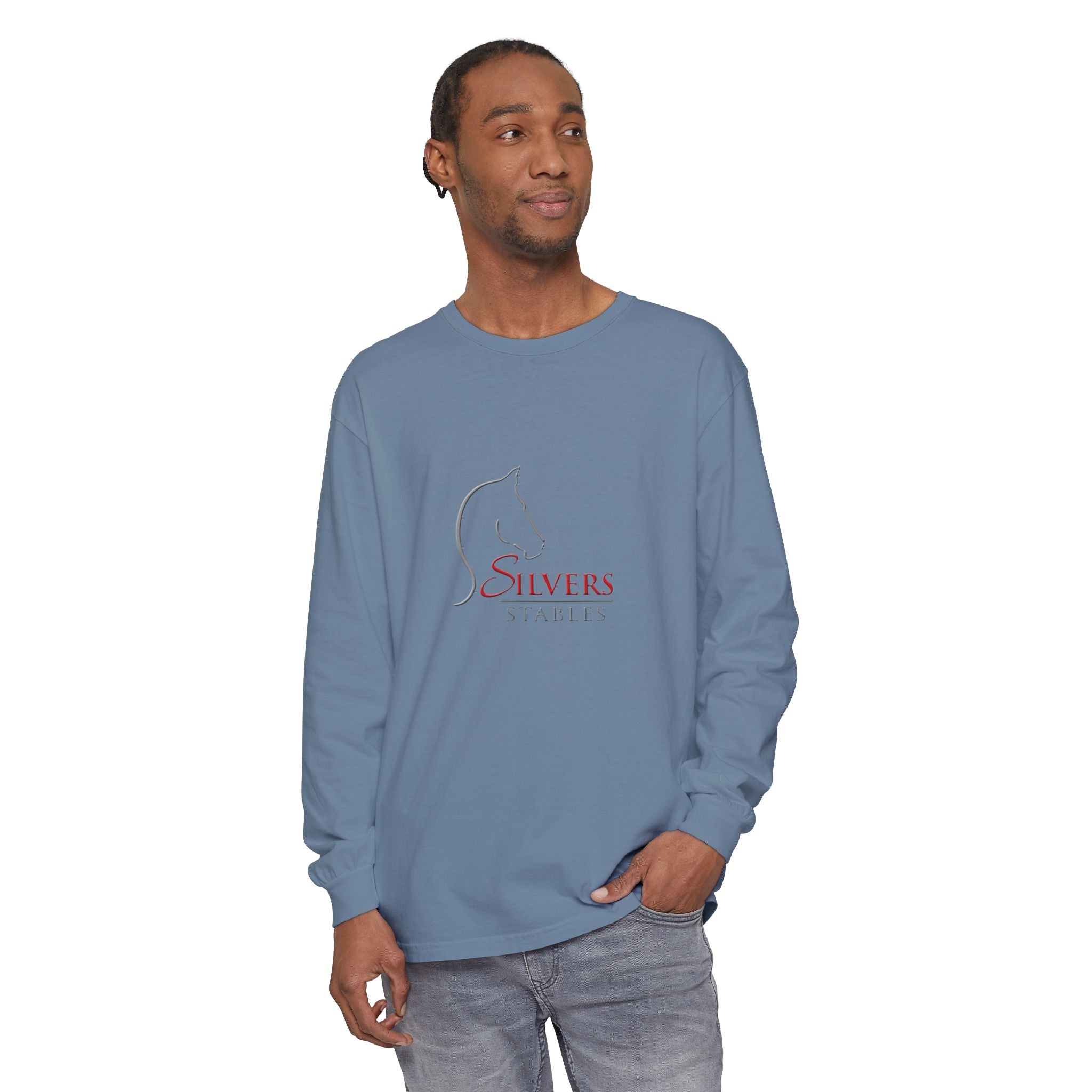 Silvers Unisex Garment-dyed Long Sleeve T-Shirt