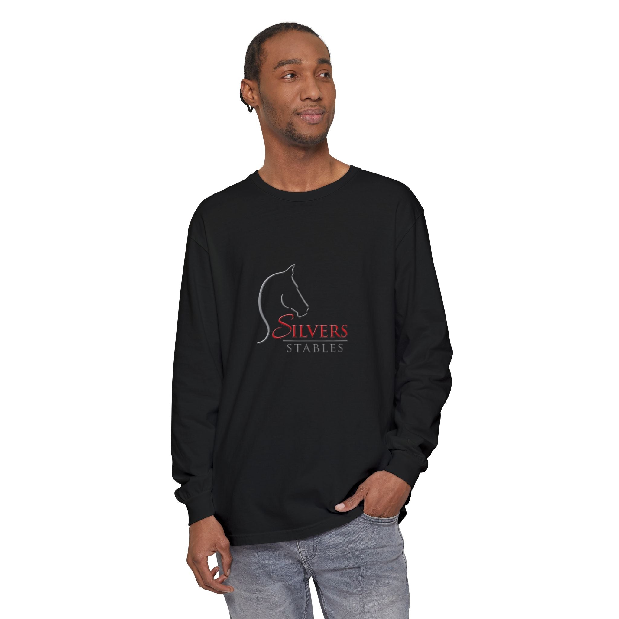 Silvers Unisex Garment-dyed Long Sleeve T-Shirt