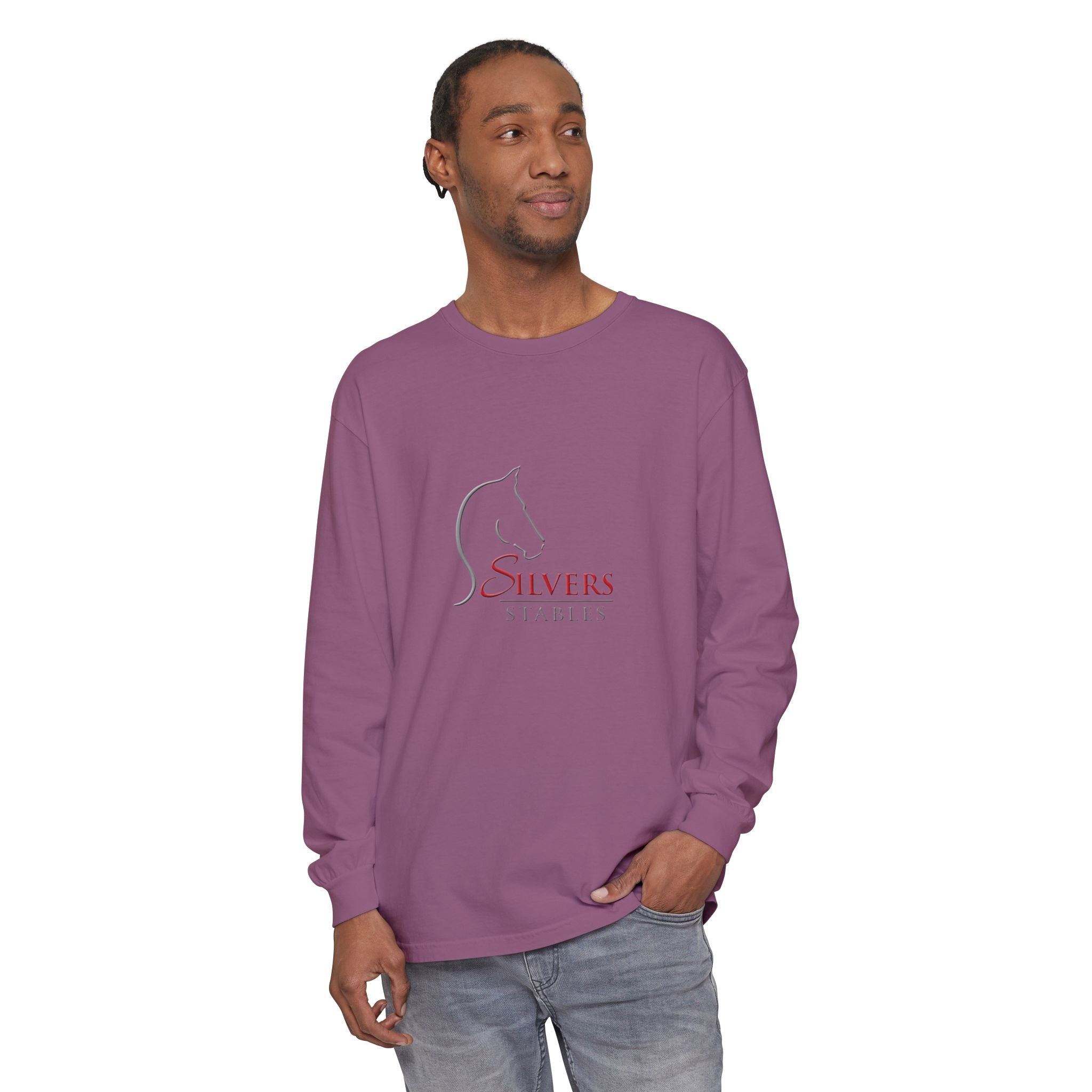 Silvers Unisex Garment-dyed Long Sleeve T-Shirt