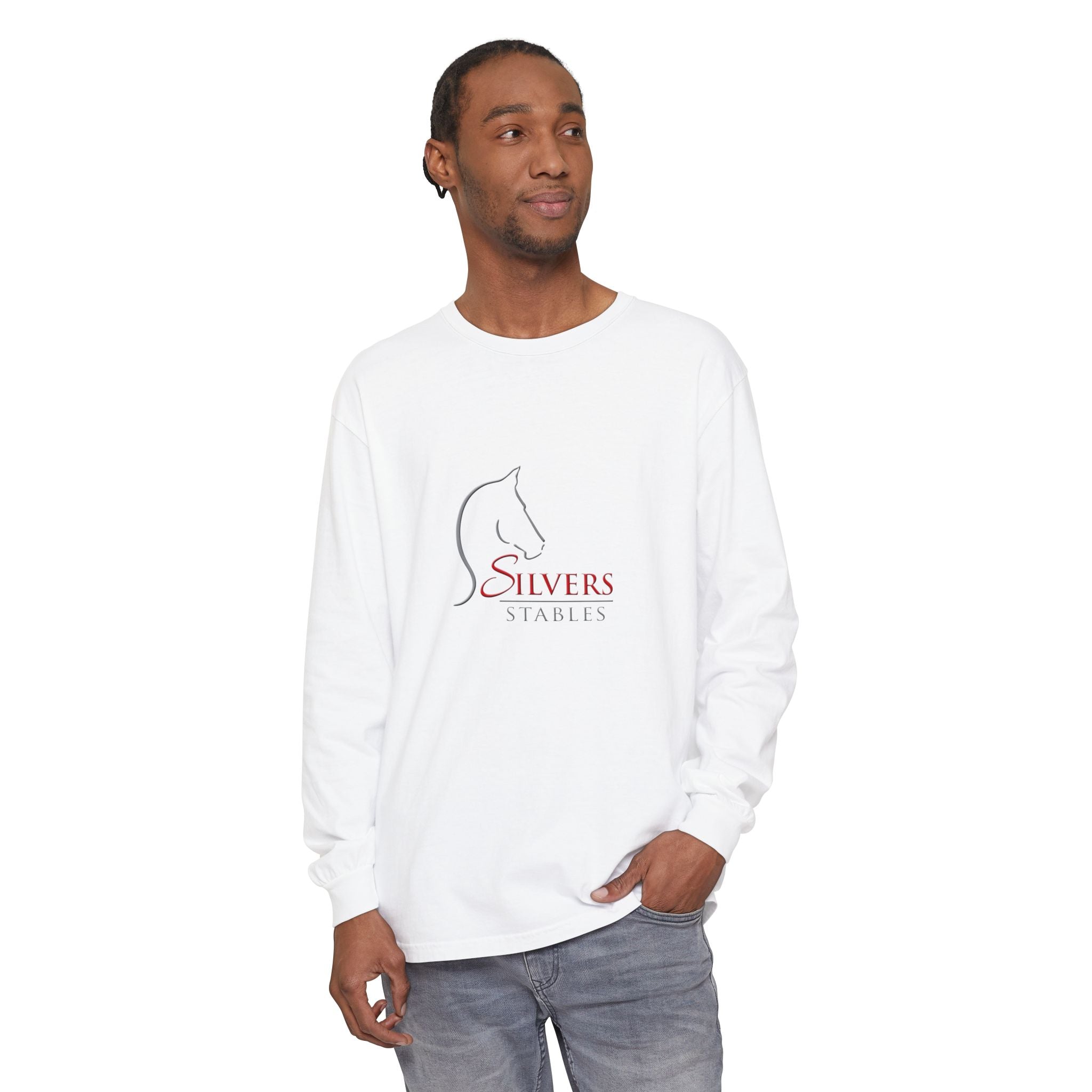 Silvers Unisex Garment-dyed Long Sleeve T-Shirt