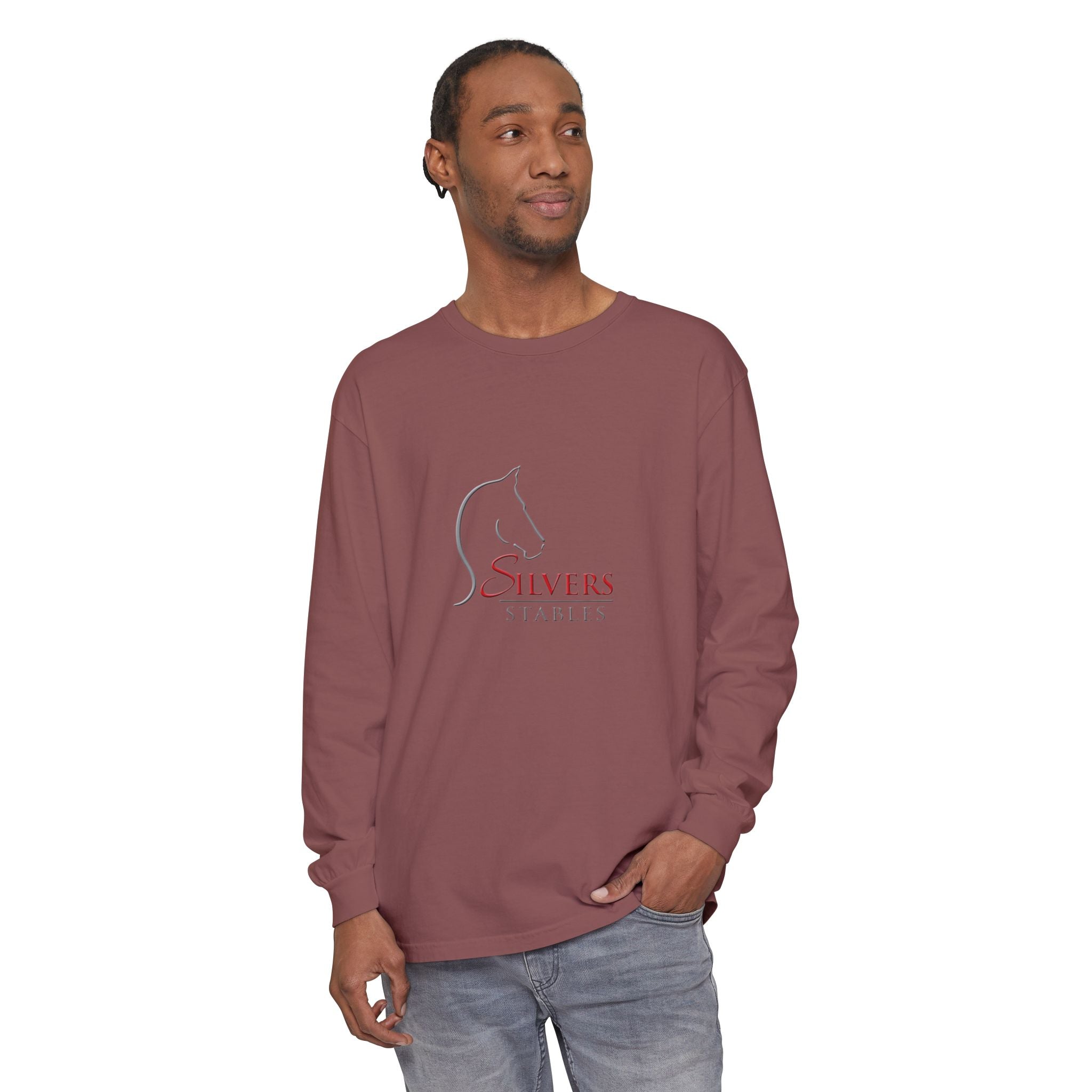 Silvers Unisex Garment-dyed Long Sleeve T-Shirt